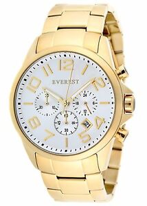【送料無料】腕時計　エベレスト＃クロノグラフウォッチゴールドトーンホワイトeverest men039;s es30093 chronograph watch gold tone white