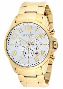 【送料無料】腕時計 エベレスト＃クロノグラフウォッチゴールドトーンホワイトeverest men039 s es30093 chronograph watch gold tone white