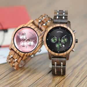 【送料無料】腕時計　ボボクオーツクロノグラフbobo bird luxury chronograph wooden watches quartz gifts for her lady wife women