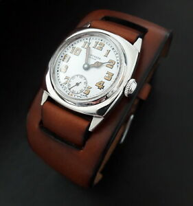 【送料無料】腕時計 ビンテージブラウンレザーウォッチストラップオープンopen end vintage brown leather military bund watch strap 16 17 18 19 20 21 22m