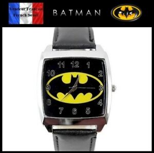 腕時計　ブレスレットバットマンコミックmontre quartz neuve bracelet cuir watch batman dc comics ref 1