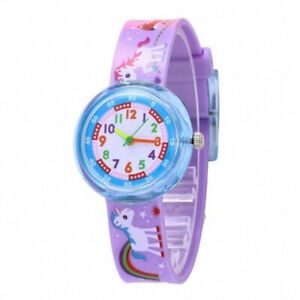 【送料無料】腕時計　シリコンストラップユニコーンデザインクオーツキッズウォッチhigh quality silicone strap unicorn design watch..