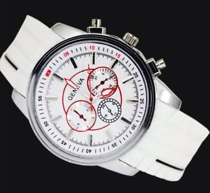 【送料無料】腕時計 シリコーンジュネーブブランmontre silicone geneva blanc