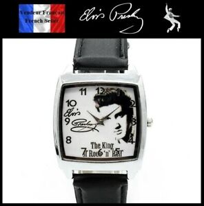 楽天hokushin【送料無料】腕時計　ブレスレットエルビスプレスリーmontre quartz neuve bracelet cuir watch elvis presley ref 2