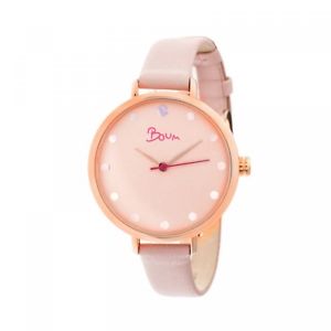 【送料無料】腕時計 パールライトピンクレザーローズゴールドクォーツboum perle womens light pink leather rose gold quartz watch bm5105