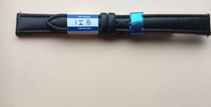 【送料無料】腕時計　ブレスレットドノワールヌフアンティbracelet de montre,14mm ,noir ,neuf en cuir et boucle dployante