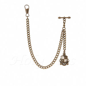 【送料無料】腕時計　ブロンズカラーアルバートペンダントポケットウォッチフォブチェーン