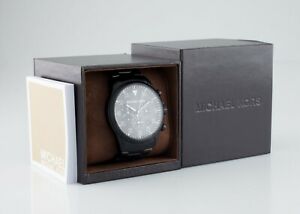 【送料無料】腕時計　ミハエルブラックステンレススチールクオーツクロノグラフウォッチボックスペーパー