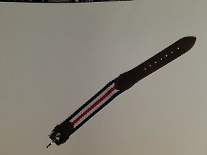 【送料無料】腕時計 red white amp; blue canvas amp; leather watch strap 18mm, nwot, uk seller 【送料無料】腕時計 red white amp; blue canvas amp; leather watch strap 18mm, nwot, uk seller