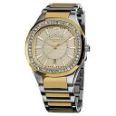 【送料無料】腕時計 クリスタルベゼルトーンカラースチール womens akribos xxiv ak550ttg7 crystal bezel date twotone steel watch(2)