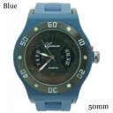 【送料無料】腕時計 デザイナーメンズジュネーブシリコンウォッチmens geneva round designer silicone watch 50mm