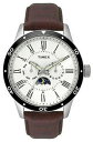 【送料無料】腕時計　メンズアナログスチールブラウンレザーウォッチストラップtimex tw2r57100 mens multifunction analog steel watch brown leather strap