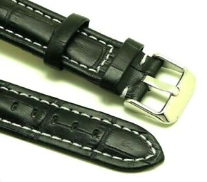 【送料無料】腕時計　レザーホワイトステッチウォッチストラップステンレススチールバックル