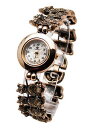 【送料無料】腕時計 アンティークゴールドラウンドケースリンクアナログクォーツcannaswomens antique gold finish round cas...