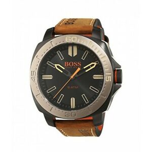 【送料無料】腕時計 ヒューゴボスオレンジメンズステンレスブラウンウォッチレザーカーフスキンnib hugo boss 1513314 orange mens stainless steel watch leather calfskin brown