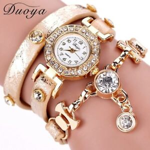 【送料無料】腕時計　ブレスレットドレス…duoya women watches gemstone luxury bracelet watches dress women dress fashi