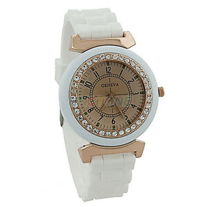 【送料無料】腕時計 ラインストーンブレスレットシリコンブランドーレローズmontre strass bracelet silicone blanc cadran rose dor quartz 【送料無料】腕時計 ラインストーンブレスレットシリコンブランドーレローズmontre strass bracelet silicone blanc cadran rose dor quartz