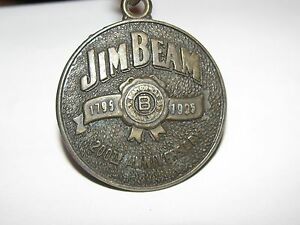 【送料無料】腕時計　ジムビームウイスキーキーチェーンjim beam whiskey 200th anniversary 1795 1995 brass key chain fob two sided