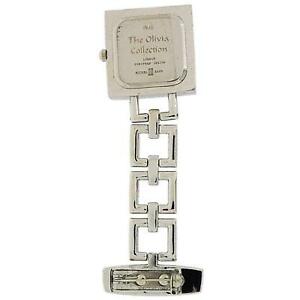 【送料無料】腕時計　コレクションフォブシルバーストーンスクエアリンクthe olivia collection silver tone square open link professional fob watch toc71