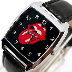 【送料無料】腕時計　ローリングストーンズスクエアステンレススチールレザーウォッチthe rolling stones stainless steel leather music king legend square cd watch uk