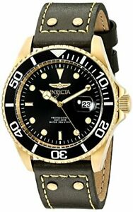【送料無料】腕時計 プロダイバークオーツステンレススチールレザーウォッチinvicta mens pro diver quartz stainless steel and leather watch, colorgreen