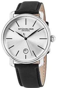 腕時計　スイスクオーツメンズエージェントクラシックカジュアルドレスレザーウォッチstuhrling mens agent 76801 swiss quartz classic casual dress leather watch