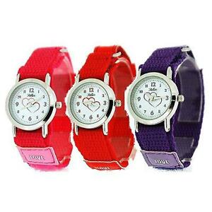 【送料無料】腕時計　ピンクファブリックセットset of 3 reflex girls red pink purple easy fasten fabric watch gift for kid