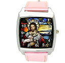 楽天hokushin【送料無料】腕時計　イエスキリストスチールピンクムービームービーjesus christ church holy bible steel pink leather film movie dvd square watch