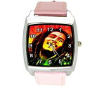 【送料無料】腕時計　ジャマイカレゲエボブマーリースクエアピンクウォッチbob marley jamaica reggae rasta soul leather music legend square pink watch e2