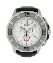 【送料無料】腕時計 ＃アナログクロノグラフステンレススチールレザーウォッチelgin 1863 121091 men039 s white analog chronograph stainless steel leather watch