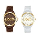 【送料無料】腕時計 orologio donna liu jo luxury charlotte swarowski policarbonato bianco pochette