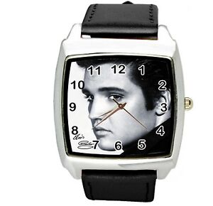 【送料無料】腕時計　エルビスプレスリーステンレススチールレザースクエアウォッチウォッチelvis presley watch stainless steel leather music king legend square cd watch e8