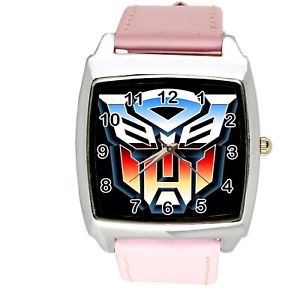 楽天hokushin【送料無料】腕時計　ヒーローピンクコミックtransformers autobot hero pink leather film movie steel comics square watch e2