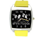 【送料無料】腕時計　ピンクフロイドダークサイドウォッチpink floyd dark side of the moon yellow leather music legend square cd watch