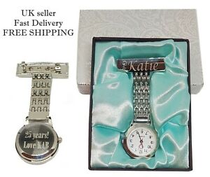 【送料無料】腕時計 パーソナライズフォブpersonalised nurse appreciation fob watch, doctors medical midwife engraved gift