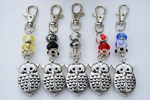 【送料無料】腕時計　ビーズバッグキーチェーンウォッチフォブpretty owl fob watch on beaded key bag chain