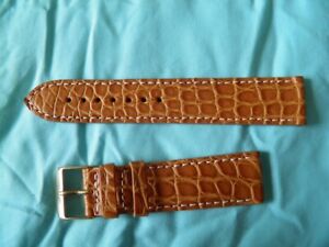 【送料無料】腕時計　ブレスレットクロコダイルマロン20 mm bracelet crocodile vritable marron 034;miel034; couture blanche top qualit