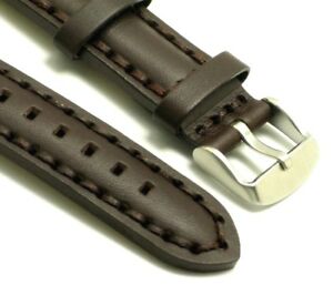 【送料無料】腕時計　スプリングバーステッチブラウンレザーウォッチストラップ