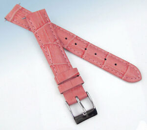 【送料無料】腕時計 ストラップピンクワニ16mm genuine leather watch strap pink croco crocodile grain 【送料無料】腕時計 ストラップピンクワニ16mm genuine leather watch strap pink croco crocodile grain