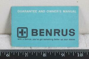 ベンラス 【送料無料】腕時計　ヴィンテージオーナーズマニュアルvintage benrus wrist watch warranty and owners manual g25