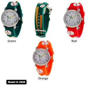【送料無料】腕時計　キッズベースボールシリコンラウンドウォッチ kids baseball silicon round watch