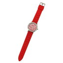 【送料無料】腕時計 シリコンファッションラインストーントリムニップウォッチwomens red silicone fashion watch with rhinestone trim nip(2)