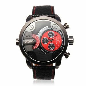 【送料無料】腕時計 クォーツレザーファッションユニークoulm men quartz military leather fashion unique watch