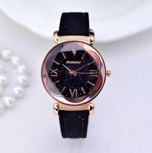 hokushinの【送料無料】腕時計　ファッションローズゴールドレザーストラップバブルウォッチladies fashion rose gold bubble watch with leather strap｜アングル2