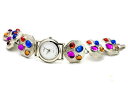 【送料無料】腕時計 アンティークシルバーマルチカラーラウンドケースアナログウォッチlebaronwomens antique silver finish mul...