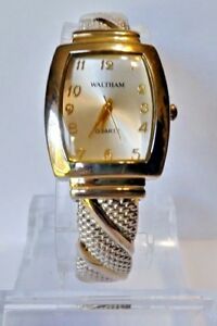 腕時計　レディースウォルサムポンドクオーツカフブレスレットladies waltham wa32lb silver tone quartz cuff bracelet watch 0186