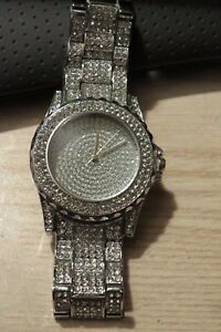 【送料無料】腕時計　レディースシルバーストーンブリングウォッチ, beautiful sparkling ladies silvertone bling watch, very sparkling