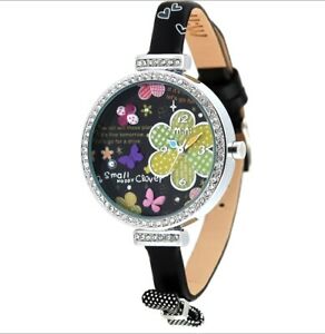 【送料無料】腕時計　ファッションウォッチクリスタルアナログflower butterfly fashion watch 3d picture crystal rhinestones woman analog