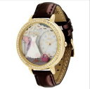 【送料無料】腕時計　ドレステーマファッションウォッチクリスタルアナログpretty dress theme fashion watch 3d picture crystal rhinestones woman analog