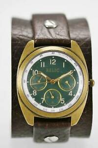 【送料無料】腕時計 メンズステンレススチールゴールドブラウンレザークォーツrelic watch mens green day date 24hr stainless gold steel brown leather quartz 【送料無料】腕時計 メンズステンレススチールゴールドブラウンレザークォーツrelic watch mens green day date 24hr stainless gold steel brown leather quartz